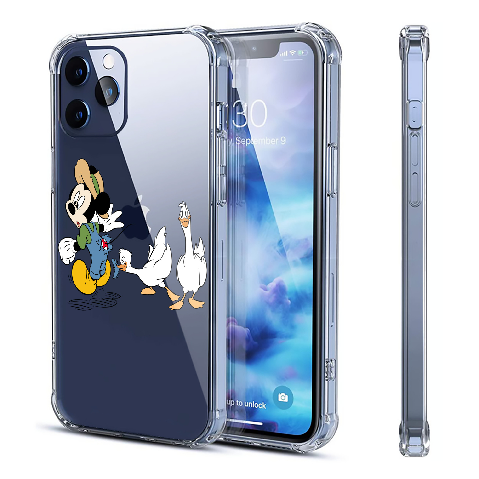 （画像用） ミッキーマウス Mickey Mouse 【iPhone 12シリーズ対応】透明スマホケース（クリアソフトケース）